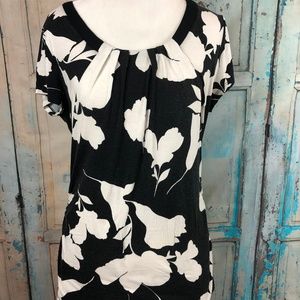 New York & Company Floral Cotton Shirt M